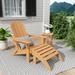 Polytrends Laguna All Weather Poly Outdoor Patio Adirondack Chair Set - with Ottoman and Side Table (3-Piece)