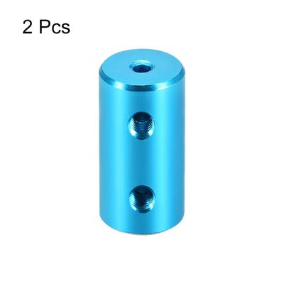 Rigid Coupling 20mm Length 10mm Diameter Aluminum Alloy Shaft Coupler Connector Light Blue 2pcs