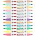 ZEYAR Flexible Tip Highlighter Dual Tips Marker Pen Chisel and Fine Tips Flexible Tip and Soft Touch Water Based Assorted Colors Quick Dry (12 Colors)