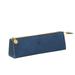Triangle Pencil Case Pure Color Pen Bag Pouch for School Stationery (Navy Blue)