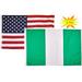 2x3 2 x3â€™ Wholesale Set (2 Pack) USA American & Nigeria Country Flag Banner