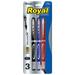 BAZIC Royal Assorted Color Rollerball Pen 0.7mm w/ Regulator (3/Pack) 1-Pack