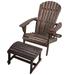 Rosecliff Heights Adirondack Chair w/ Phone & Cup Holder (Chair & Ottoman Set) Wood in Brown | 33 H x 28 W x 33 D in | Wayfair