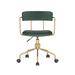 Willa Arlo™ Interiors Levins Gold Chrome Task Chair Upholstered in Green | 32.68 H x 21.26 W x 21.26 D in | Wayfair