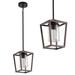 17 Stories Farmhouse Pendant Lighting For Kitchen Island w/ Clear Glass Shade Adjustable Height in Brown | 9.84 H x 7.08 W x 7.08 D in | Wayfair