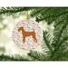 The Holiday Aisle® Irish Terrier Merry Christmas Hanging Figurine Ornament, Ceramic in Brown/Pink/White | 2.8 H x 2.8 W x 0.15 D in | Wayfair