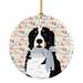 The Holiday Aisle® Bernese Mountain Dog 3 Hanging Figurine Ornament Ceramic/Porcelain in Black/Brown/White | 2.8 H x 2.8 W x 0.15 D in | Wayfair