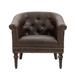 Barrel Chair - Alcott Hill® Upholstered Barrel Chair Faux Leather/Leather in Brown | 29.88 H x 29.88 W x 26.72 D in | Wayfair