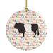 The Holiday Aisle® Belted Galloway Cow Hanging Figurine Ornament Ceramic/Porcelain in Black/Brown/Red | 2.8 H x 2.8 W x 0.15 D in | Wayfair