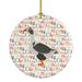 The Holiday Aisle® West of England Goose Hanging Figurine Ornament Ceramic/Porcelain in Brown/Gray/Red | 2.8 H x 2.8 W x 0.15 D in | Wayfair