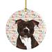 The Holiday Aisle® Pit Bull Brindle Christmas Hanging Figurine Ornament Ceramic/Porcelain in Black/Red/White | 2.8 H x 2.8 W x 0.15 D in | Wayfair