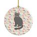 The Holiday Aisle® British Semi Longhair Cat Christmas Hanging Figurine Ornament /Porcelain in Gray/Green/Pink | 2.81 H x 2.81 W x 0.15 D in | Wayfair