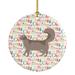 The Holiday Aisle® Somali Cat Christmas Hanging Figurine Ornament Ceramic/Porcelain in Brown/Green/Pink | 2.81 H x 2.81 W x 0.15 D in | Wayfair