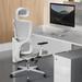 Inbox Zero Ergonomic Task Mesh Fabric Office Computer Chair w/ Flip-Up Arms Upholstered/Mesh/Plastic in Black/Brown/Gray | Wayfair