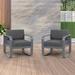 Ebern Designs Ptolemy Patio Chair w/ Cushions, Metal in Gray | 25.2 H x 30 W x 26 D in | Wayfair 8325733C3AE0443C8DA5232A215DF2BD