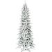 The Holiday Aisle® Slim Snowy Christmas Tree, Mountain Pine Flocked Artificial Tree in Green | 39 W x 21 D in | Wayfair