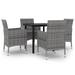 Red Barrel Studio® Outdoor Table & Chair Set Poly Rattan & Glass Wood/Glass/Wicker/Rattan in Gray | 85.19 H x 31.5 W in | Wayfair