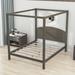 Gracie Oaks Canopy Bed Wood in Gray/Brown | 71 H x 63 W x 84 D in | Wayfair B4C17EA6E31A4995BD55D952EECD28A4