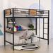 Ziaa Twin Steel Loft Bed w/ Built-in-Desk by Mason & Marbles Metal in Black | 67.9 H x 41 W x 77.2 D in | Wayfair F1EFE3506A3F4D0E8FF1069EF8EB63C9