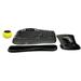 Logitech MK550 Comfort Wave Wireless Keyboard & Mouse Combo Home Office Active Lifestyle Modern Bundle with Mini Glow in the Dark Portable Wireless Bluetooth Speaker Gel Wrist Pad & Gel Mouse Pad