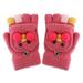 Fingerless Mittens Flip Convertible Kids Top Children Winter Knitted Gloves Warm Kids Gloves & Mittens Winter Style