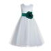 Ekidsbridal Ivory V-Back Lace Edge Junior Flower Girl Dress Wedding Tulle Junior Pageant Gown for Toddlers 183T 4