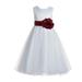 Ekidsbridal Ivory V-Back Lace Edge Junior Flower Girl Dress Wedding Tulle Junior Pageant Gown for Toddlers 183T 4