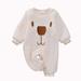 JDEFEG Baby Jumpsuits for Boys Baby Unisex Cotton Autumn Bear Long Sleeve Romper Jumpsuit Clothes Baby Pajamas 6 9 Months Onesies for Baby Boy Cotton White 90