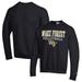 Men's Champion Black Wake Forest Demon Deacons Stack Logo Volleyball Powerblend Pullover Sweatshirt