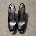 Nine West Shoes | New Nine West Dark Grey Peep-Toe Sling Back Heels Size:9 | Color: Gray | Size: 9