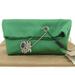 Burberry Bags | Burberry Burberry Pin Clutch Bag Viscose Silk Rhinestone Bijou Green | Color: Green | Size: Os