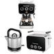 Russell Hobbs Frühstücksserie: Espressomaschine (Siebträgermaschine 15 Bar) + Wasserkocher (1,5l, Schnellkochfunktion) + Toaster (für 2 Scheiben,extra breite Toastschlitze) [Serie Distinction schwarz]