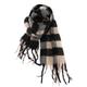 TOBILE Scarf Women Classic Black And White Plaid Scarf Thickened Warm Long Scarf Tassel Scarf-Black,200 * 44 Cm