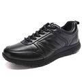 Men's Hiking Shoes, Leather Lace-Up Shoes Casual Walking Shoes Non-Slip Outdoor Sneakers,Black,42