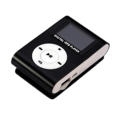 Tragbarer Mini-MP3-Musikplayer Metall-Clip-on-MP3-Player mit LCD-Bildschirmunterstützung TF-Karte