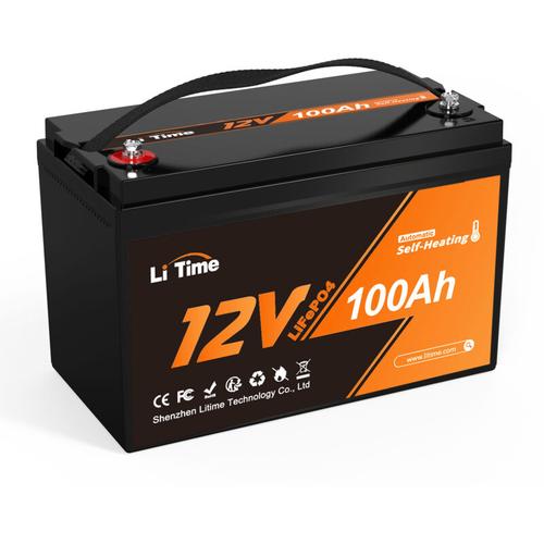 Litime - 12V 100Ah selbstwärmende LiFePO4-Batterie -20℃ bis 50°C Tieftemperatur-Ladung, 100A bms,