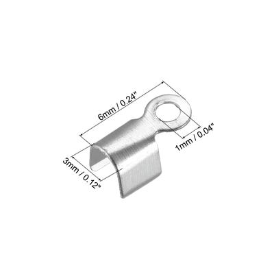 Fold Over Cord Ends Terminators Crimp Cap Clasp Tips for Leather Ribbon DIY Craft Making