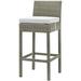 Modern Contemporary Urban Design Outdoor Patio Balcony Garden Furniture Bar Side Stool Chair Rattan Wicker White Light Gray