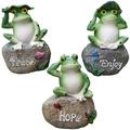 Frog Garden Statues â€“ 1 Pack 5 Inch Frogs Sitting on Stone Sculptures Outdoor Decor Fairy Garden Ornaments (Random color)