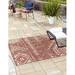 Rugs.com Outdoor Bohemian Collection Rug â€“ 5 Ft Square Rust Red Flatweave Rug Perfect For Living Rooms Kitchens Entryways