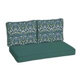 Arden Selections Reversible Outdoor Loveseat Cushion Set 46 x 26 Sapphire Aurora Blue Damask