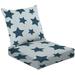 2-Piece Deep Seating Cushion Set geometric blue seamless with patterned stars on the light blue Outdoor Chair Solid Rectangle Patio Cushion Set