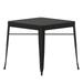 Flash Furniture Helvey 31.5 Square Commercial Grade Indoor/Outdoor Black Steel Patio Dining Table for 4 with Black Poly Resin Slatted Top