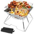 Barbecue Picnic Portable Picnic BBQ Outdoor Charcoal Barbecue Desk Foldable Campfire Grill Outdoor Picnic and Home Garden Camping
