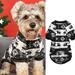 Christmas Dog Sweater Pet Clothes for Small Dogs Polyester Xmas Themed Pet Sweater for Autumn Winter Black White XL