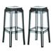 Home Square 30 Polycarbonate Patio Bar Stool in Black - Set of 2