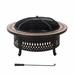 Sunjoy 40 Inch Fire Pit for Outside Outdoor Round Wood Burning Fire Pit with Steel Mesh Spark Screen Ceramic Tile Tabletop and Fire Poker Large Bonfire for Patio and Backyard