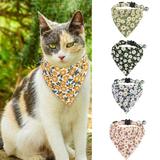 Walbest Cat Collars Cat Collar Bandana Cat Collars for Girl Cats Breakaway Cat Collar Kitten Collar Kitten Collar with Bell Personalized Flower Cat Collar for Male Female Cats Purple