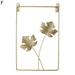 Gold Metal Wall Decor Golden Leaf Wall Hanging Decor with Frame Wall Ornaments Golden Metal Art Wall Sculpture for Living Room Office Home Hotel