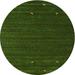 Ahgly Company Indoor Round Contemporary Shamrock Green Abstract Area Rugs 3 Round